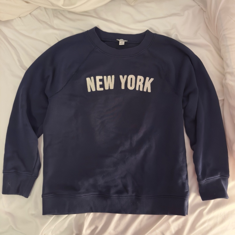 Navy New York Stitched Crewneck
